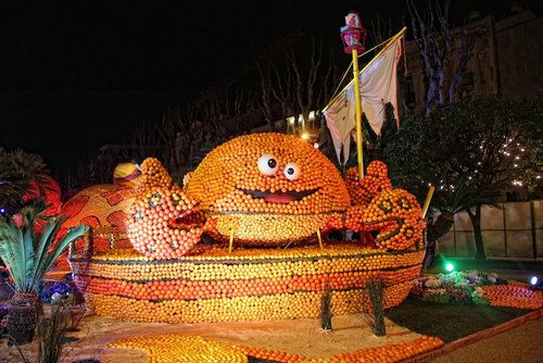 法國芒通檸檬節(jié)上的雕塑作品