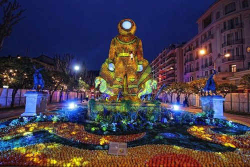 法國芒通檸檬節(jié)上的雕塑作品