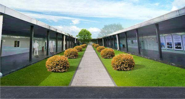 火神山醫院一半面積覆蓋花木，一天栽種完畢