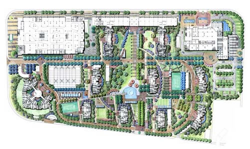 天津仁恒海河廣場景觀設計