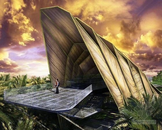 馬來(lái)西亞的竹制玲瓏谷游客中心