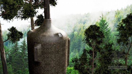 Antony Gibbon設(shè)計(jì)的樹屋Embryo