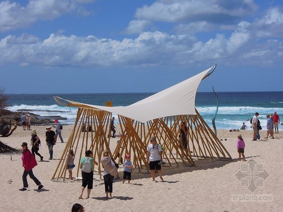 澳大利亞海灘涼亭bamboo waves