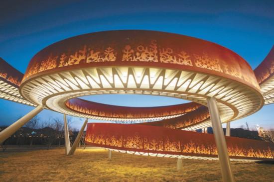 北京冬奧公園打造成可在夜間游覽濱水景觀公園